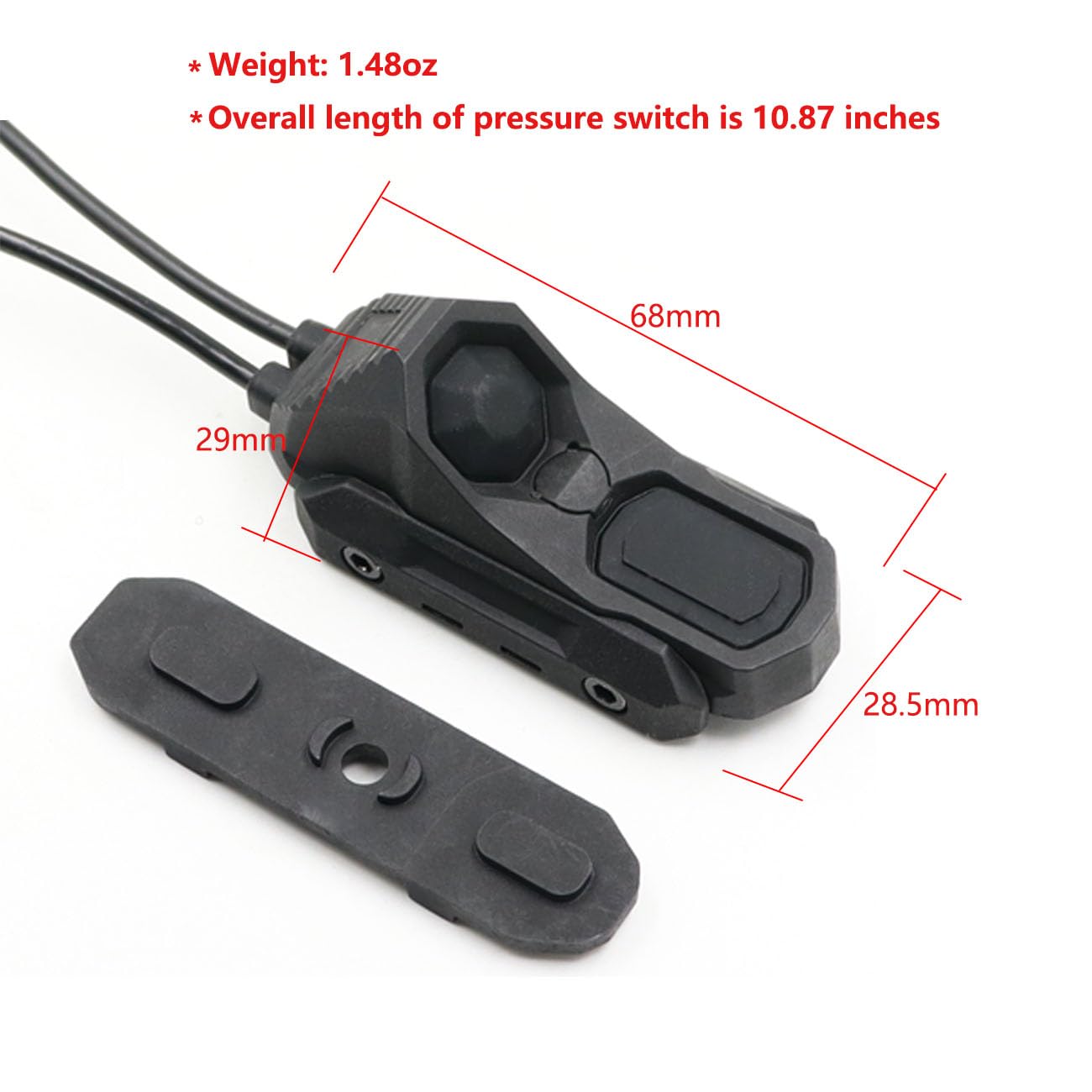 LThyzszb Tactical Dual Remote Pressure Switch Compatible with Crane Laser & SF M300/340/M600/640DF Weapon Lights and Lasers (Crane Laser Plug-Black)