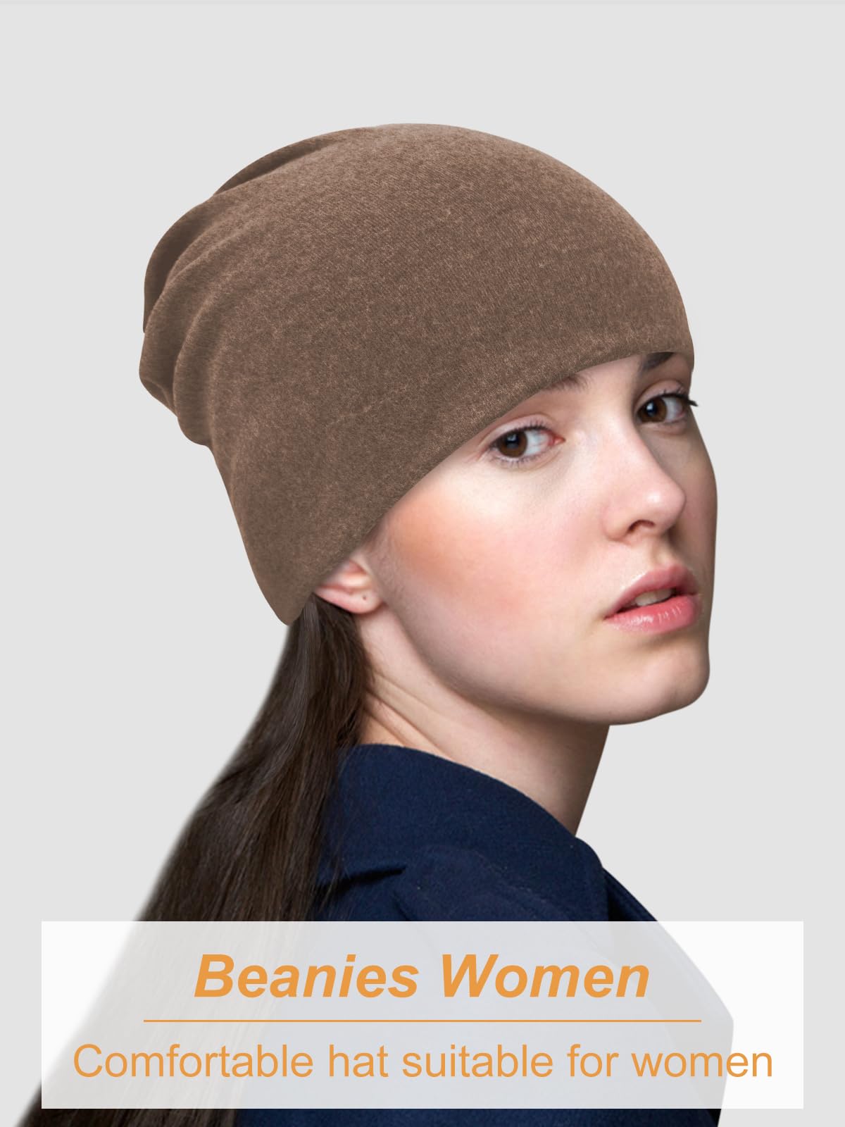 Senker Fashion Slouchy Beanie Hats for Women Men, Chemo Headwear Cotton Beanies Soft Lightweight Chemo Skull Cap Elastic