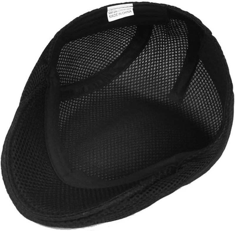 Men's Breathable Mesh Newsboy Cap - Summer Ivy Flat Hat | Stylish Cabbie Design