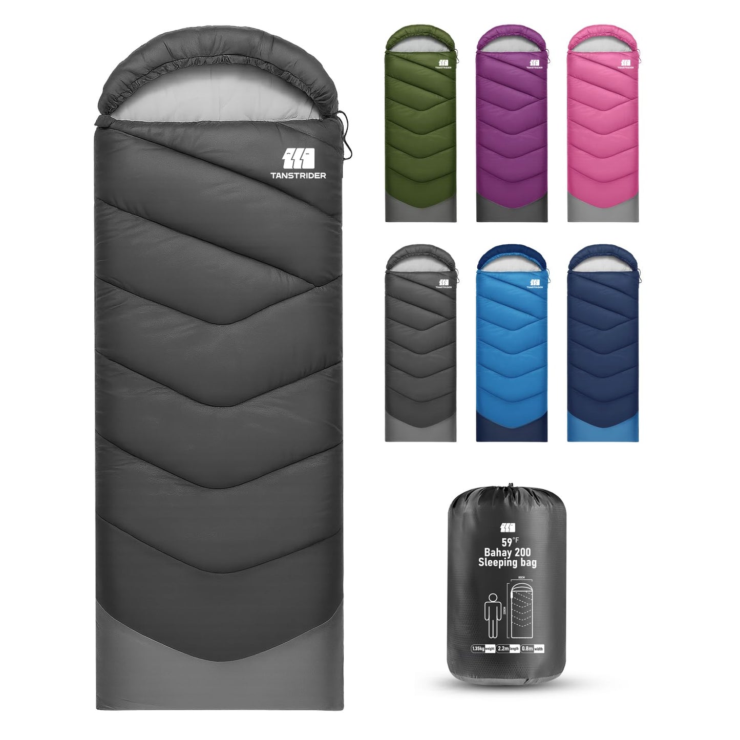 TANSTRIDER Sleeping Bags for Adults Cold Weather & Warm,Backpacking Camping Sleeping Bag for Tall Girls Boys,Lightweight,Compact,Waterproof Camping Gear for Traveling,Hiking,Hotel,Outdoor & Indoor