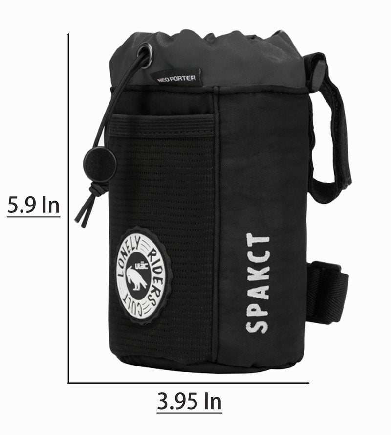 YSUJUAN Universal Bike Cup Holder Water Bottle Holder, Bike Handlebar Bag Stem Bag Feed Bag, Easy Install Stable Cycling Accessories for Adults Kids, Fit Bike Scooter Ebike(black)