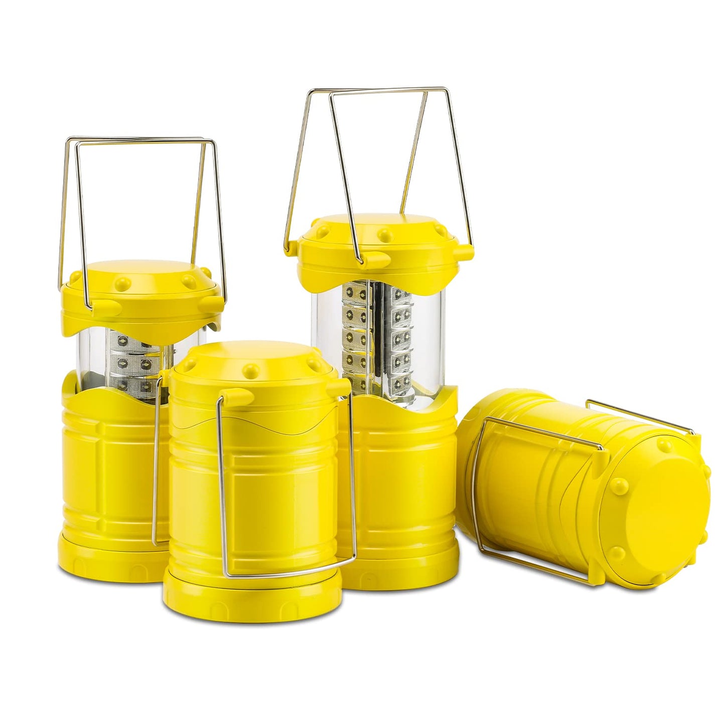 Lichamp 4 Pack LED Camping Lanterns, Battery Powered Camping Lights LED Super Bright Collapsible Flashlight Portable Emergency Supplies Kit, A4DG