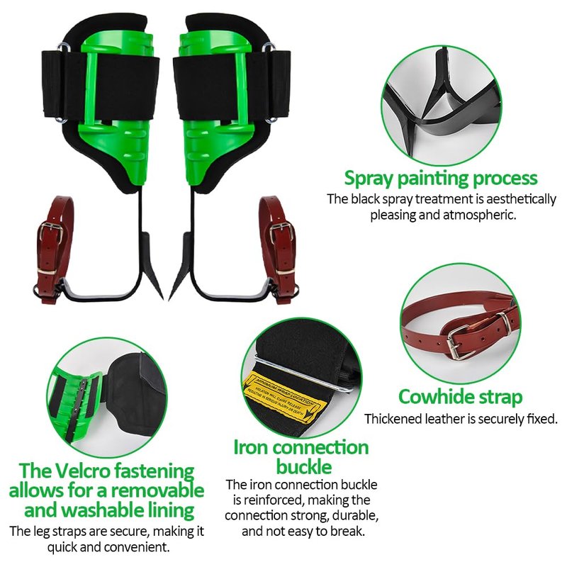 wdsilkbo Tree Climbing Gear, Tree Climbing Spikes, with Adjustable Tree Climbing Equipment Set