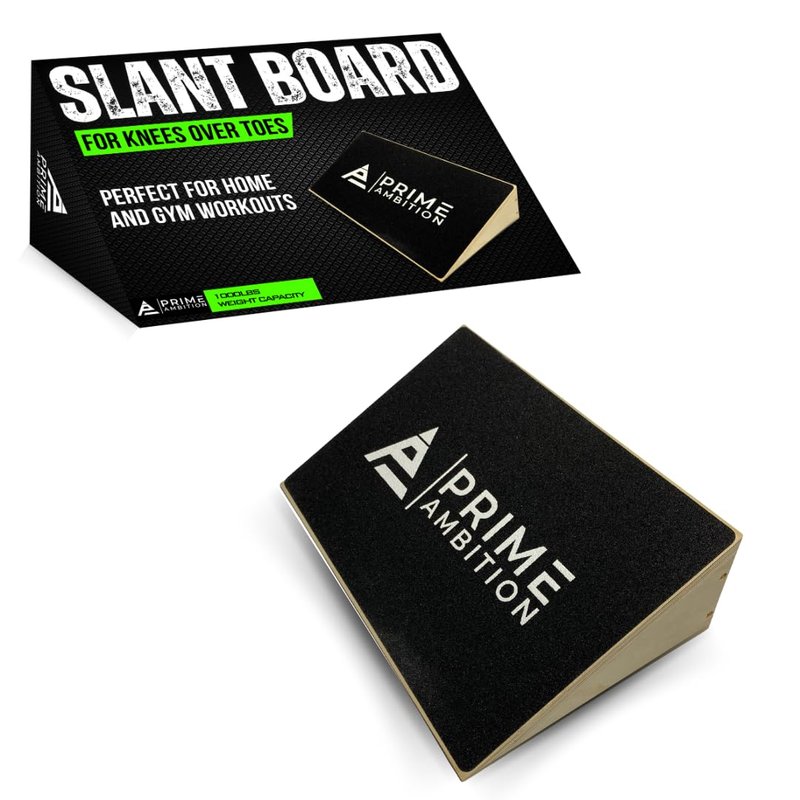 Premium Knees Over Toes Slant Board for Calf Stretching - Athletic Performance, Training Slant Board for Squats - Slanted Squat Board Non-Slip Surface - 25 Degree Incline, 1000 Lbs Weight Capacity