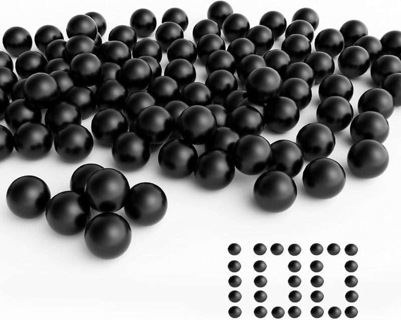 50 Cal Ammo Balls - Solid Nylon Projectiles for Umarex T4E TR50 HDP50 HDR50 | Reusable Black Training Balls