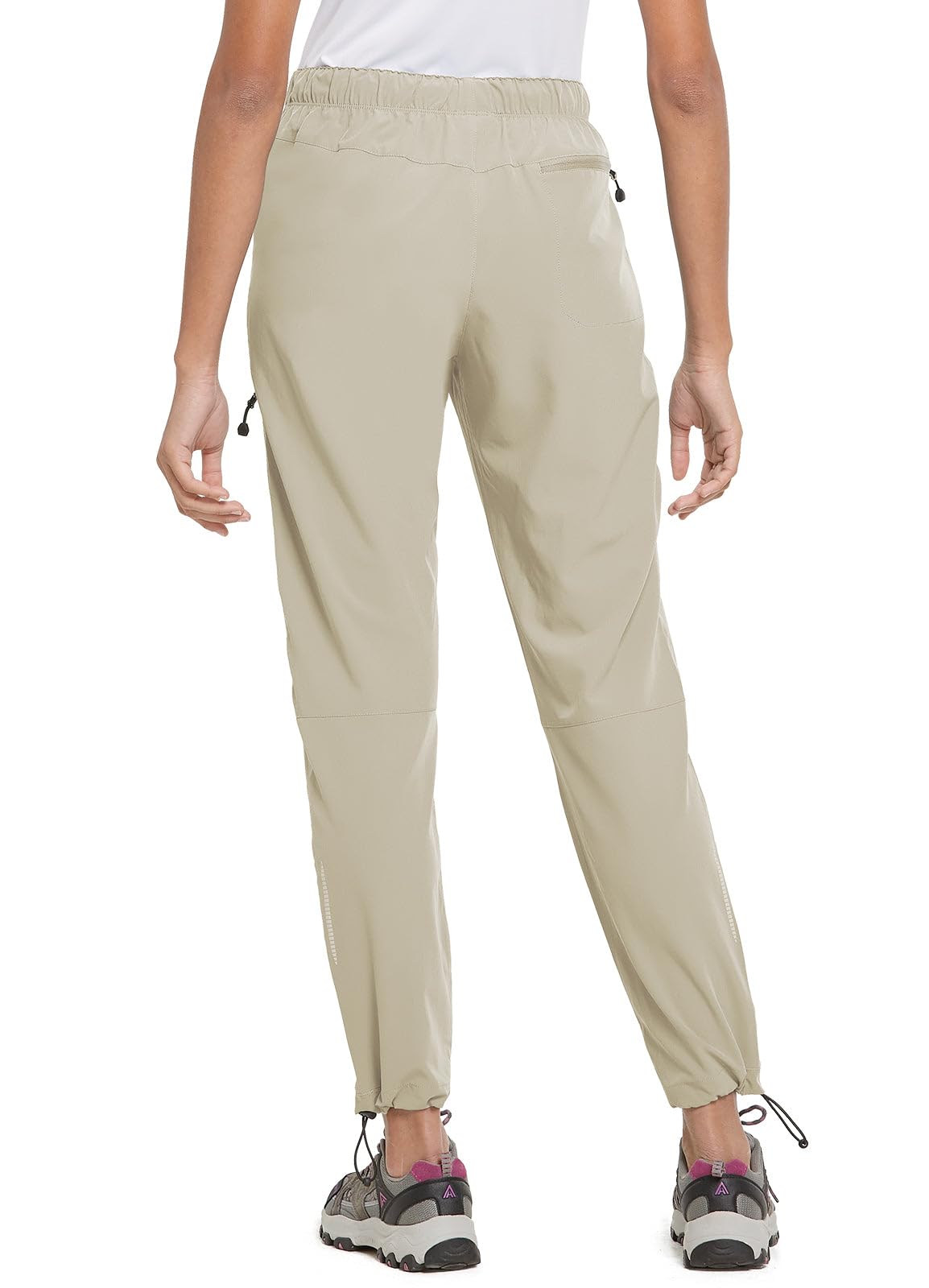 baleaf Women's Hiking Pants Quick Dry Water Resistant Lightweight Joggers Pant for All Seasons Elastic Waist Suntan Size L