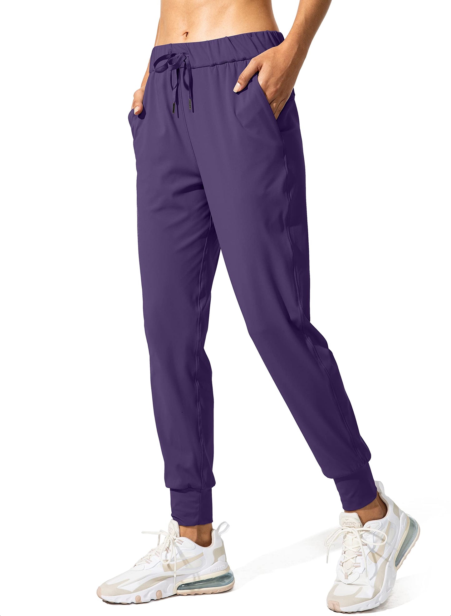 SANTINY Women's Joggers Pants Pockets Drawstring Running Sweatpants for Women Lounge Workout Jogging(Deep Purple_XXL)