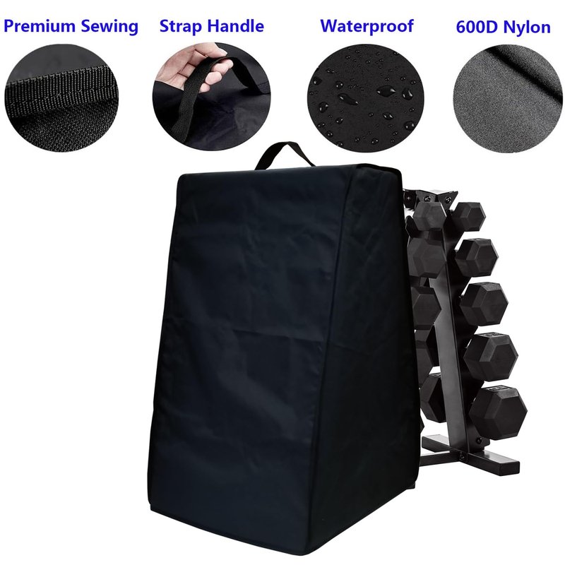 SHTCSZBA A-Frame Dumbbell Rack Cover, Dustproof Waterproof Anti-Scratch Cover for Home Gym Dumbbell Rack, Black, Nylon, 16.8"L x 15"W x 26.8"H