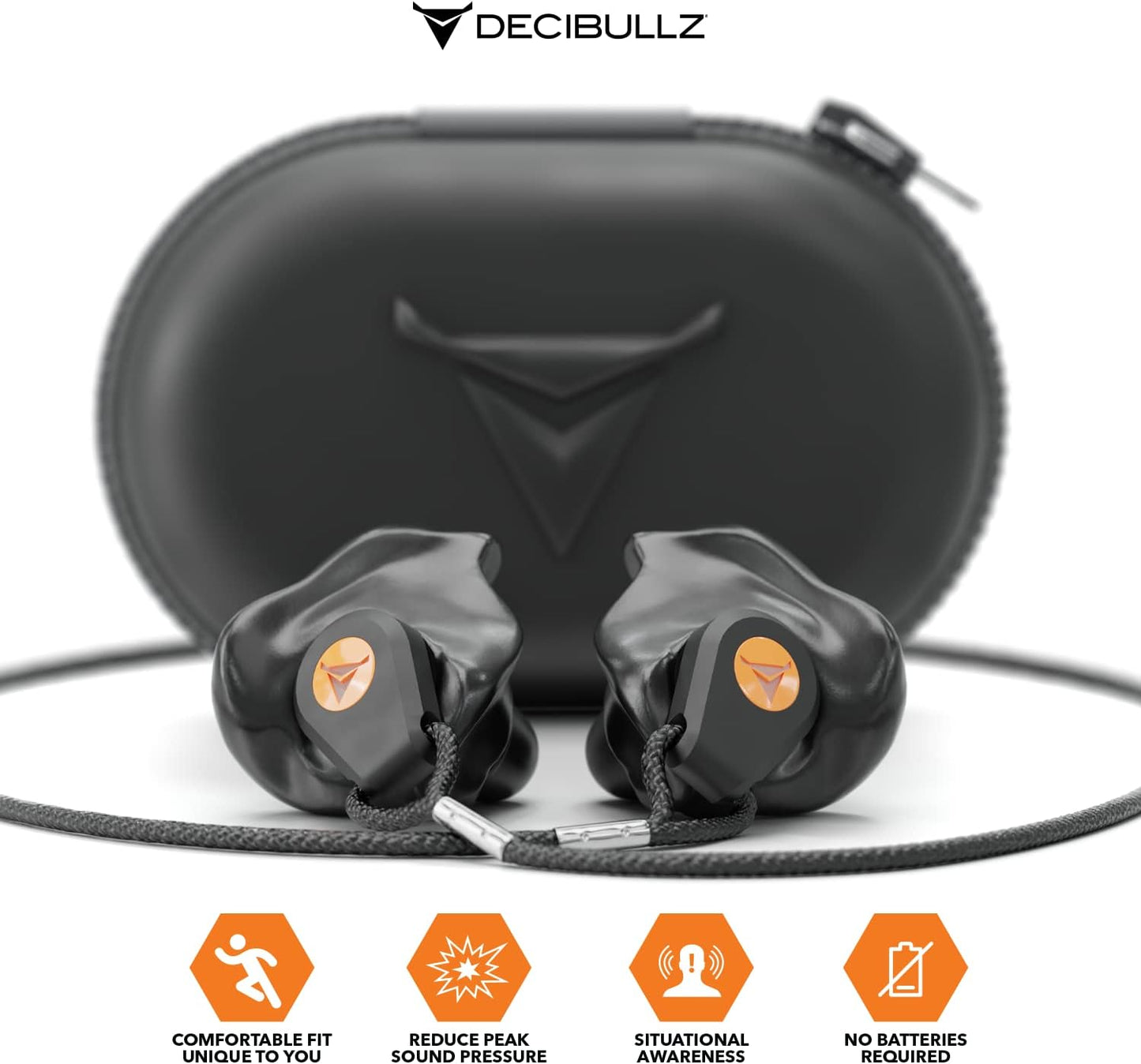 Decibullz Moldable Earplugs for Hunting & Shooting - Custom Fit, 31dB NRR, Comfortable Hearing Protection