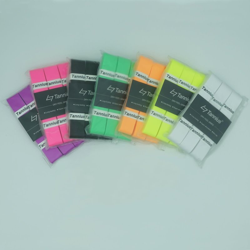 Tannius Tennis Racket Grip Tape, 9 Pack Dry Feel Tennis Grips, Absorbent and Enhanced Tennis Overgrip (6-Pack Green)