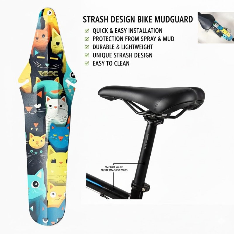 Bike Fender, Tool-Free Rear Fender for Road & Mountain Bikes, Flexible Mud Guard for Back Seat, Stylish Splash Guard for Cycling Enthusiasts (Color 2)