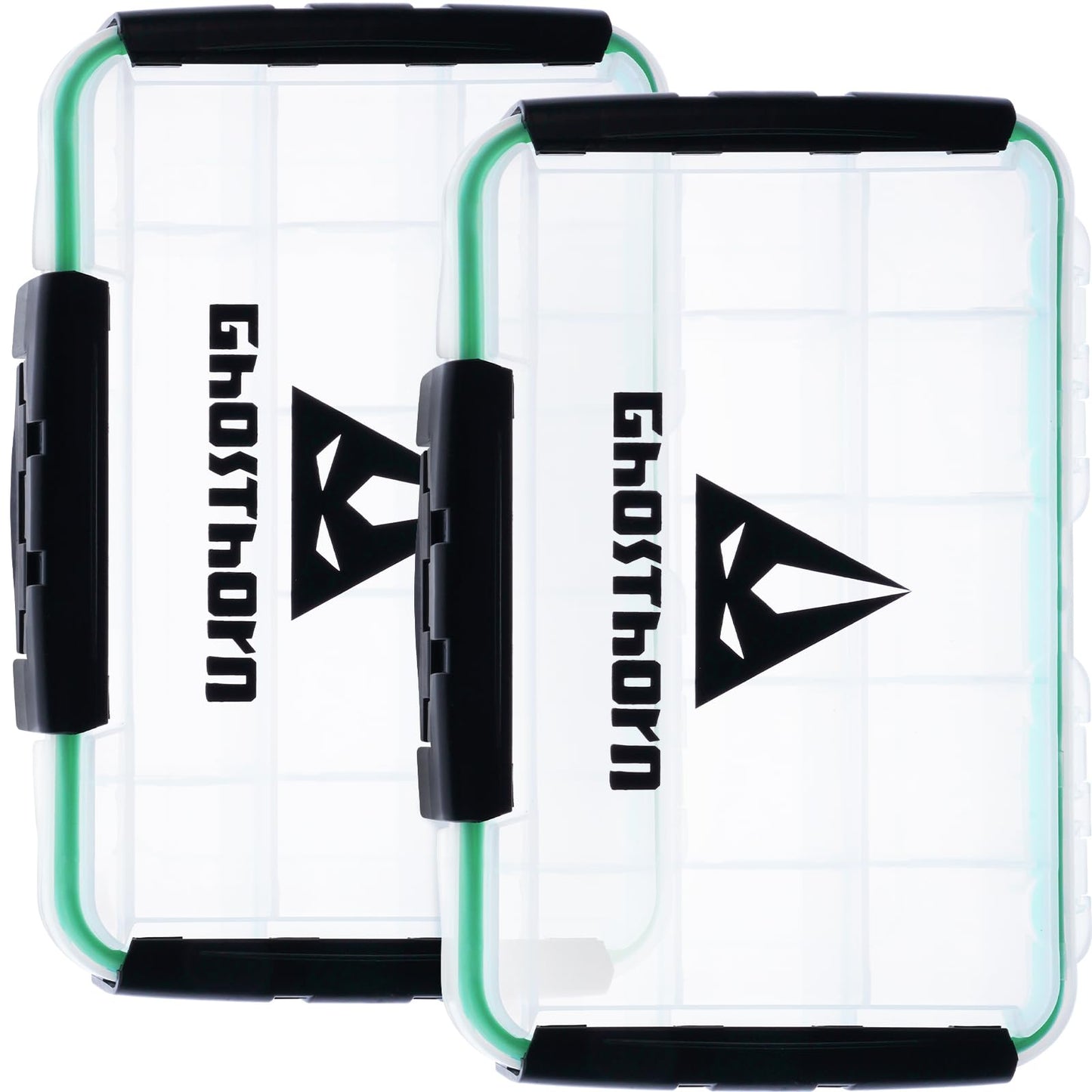 Ghosthorn Fishing Tackle Box, Waterproof 3600 and 3700 Tackle Trays, Plastic Tackle Box Organizer with Removable Dividers Storage Lure Box for Lures 2 Pack (3600 * 2)