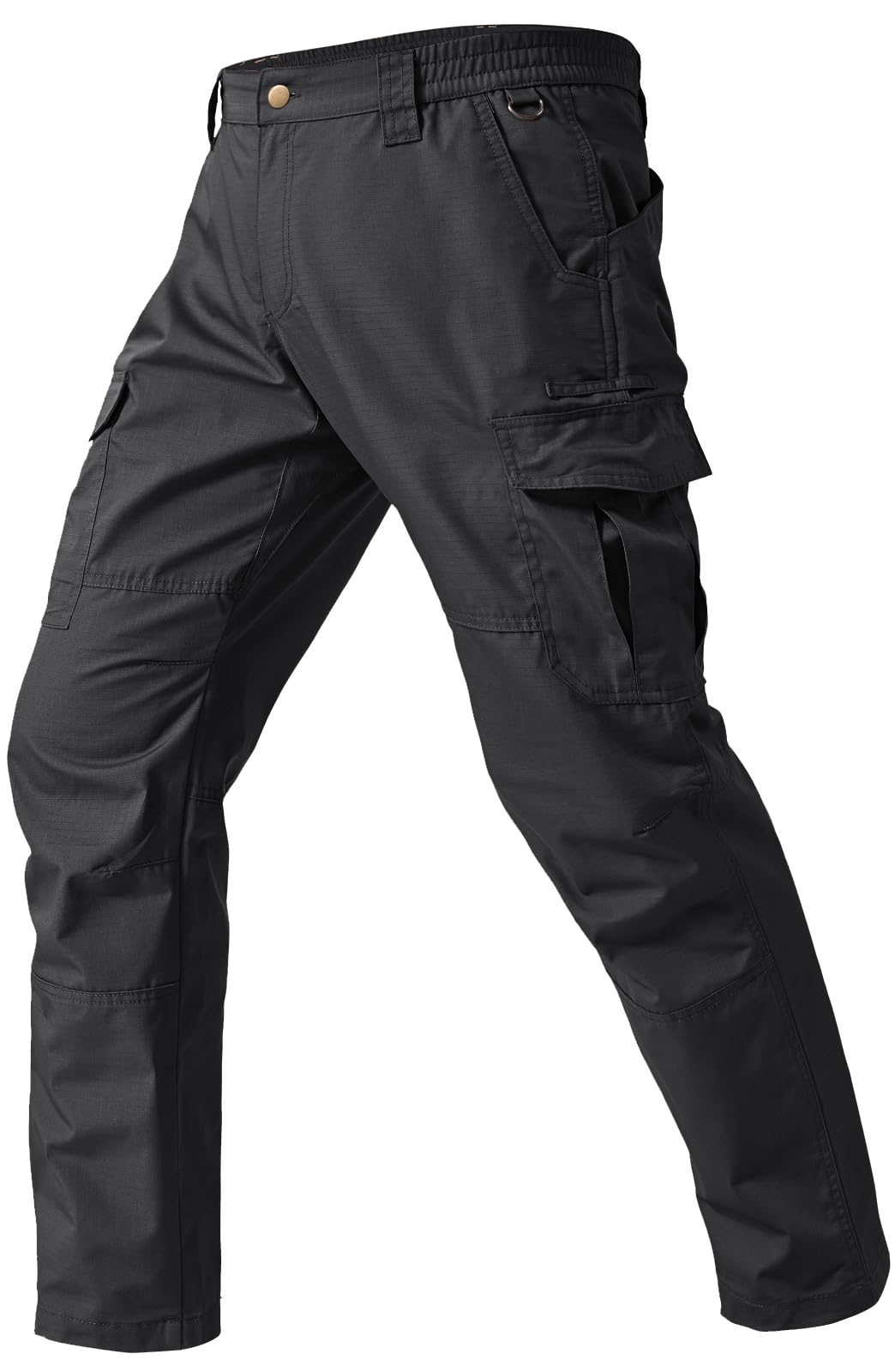 SPOSULEI Mens Cargo Pants Waterproof Ripstop Durable Tactical Work Pants Outdoor Lightweight Utility Hiking Working Construction Pants with 7 Pockets Black 32Wx30L