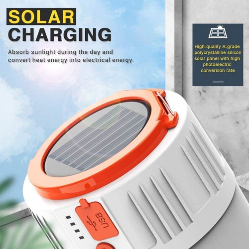 LETOUR Bundle - 2 Items Camping Lantern LED Emergency Portable Light & Solar Powered Camping Lantern IP45 Waterproof for Camping/Hiking/Fishing/Night Working