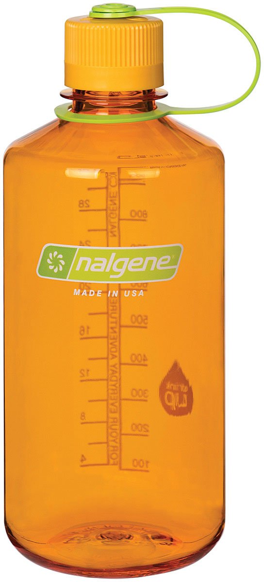 Nalgene Tritan Narrow Mouth BPA-Free Water Bottle, Clementine, 32 oz