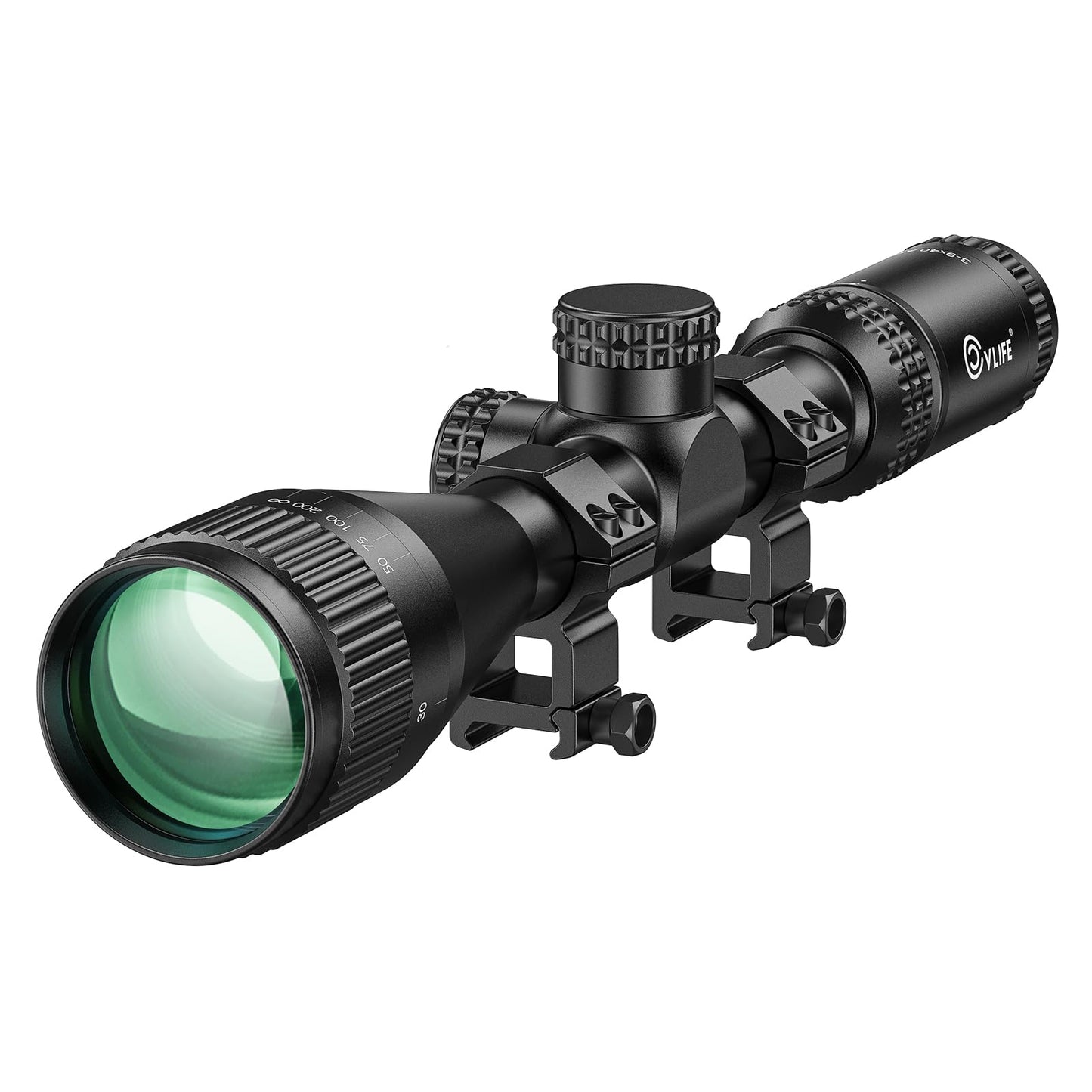 CVLIFE JackalHowl F02 3-9x40 AO Rifle Scope - Crosshair Reticle - 1 inch Tube SFP Scope with Parallax Adjustment, 20mm Scope Rings - Second Focal Plane