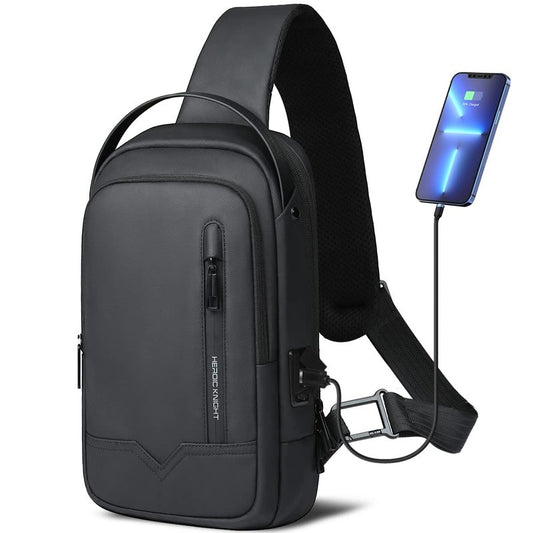 Sling Bag for Men Women Chest Bag Should Bags for 11.3 Inch iPad with USB Charging Port Water-Resistant Crossbody Sling Backpack LightWeight Anti-Theft Casual Daypack for Travel Sports Hiking-Black