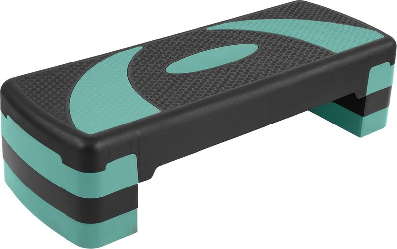Step Aerobic Platform - Adjustable Height Exercise Step with Stackable Risers | Home Gym Fitness Training