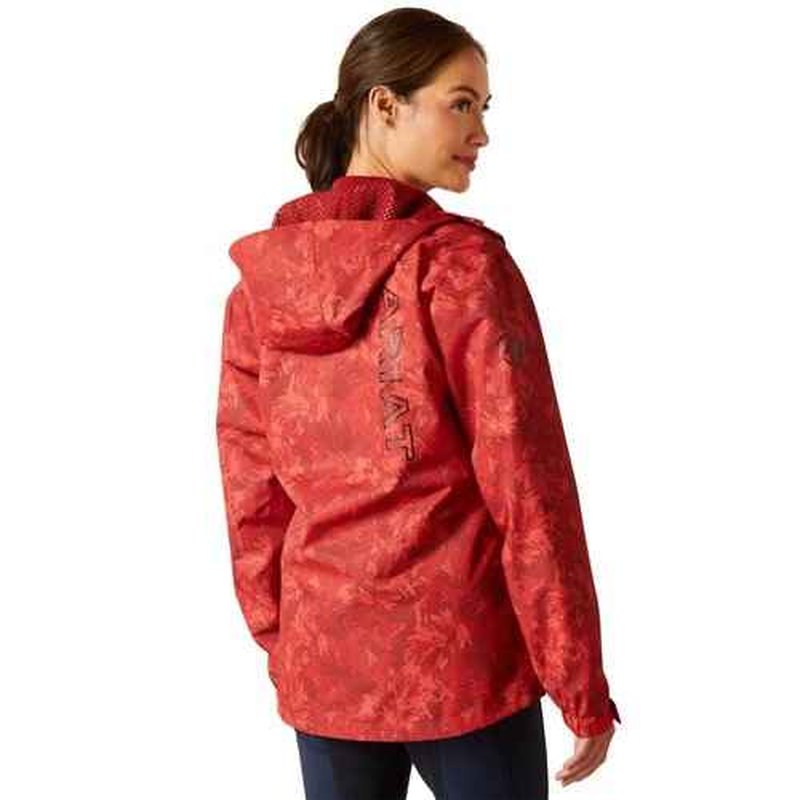 ARIAT Women's Spectator Waterproof Jacket, Sun-Dried Tomato Exploding Flo, Small