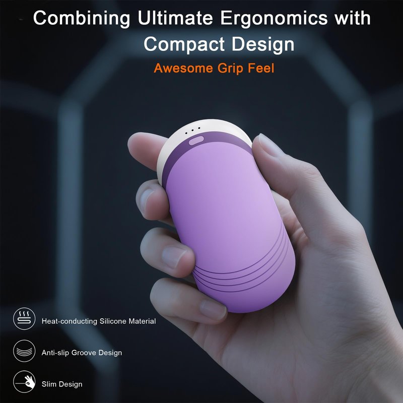 Karecel Thermally Conductive Silicone Hand Warmers Rechargeable 2 Pack, Double-Sided Heating Electric Hand Warmer, Ultra-Thin & Shockproof Heated Hand Warmer, Fits in Gloves & Pockets, Men Women Gifts