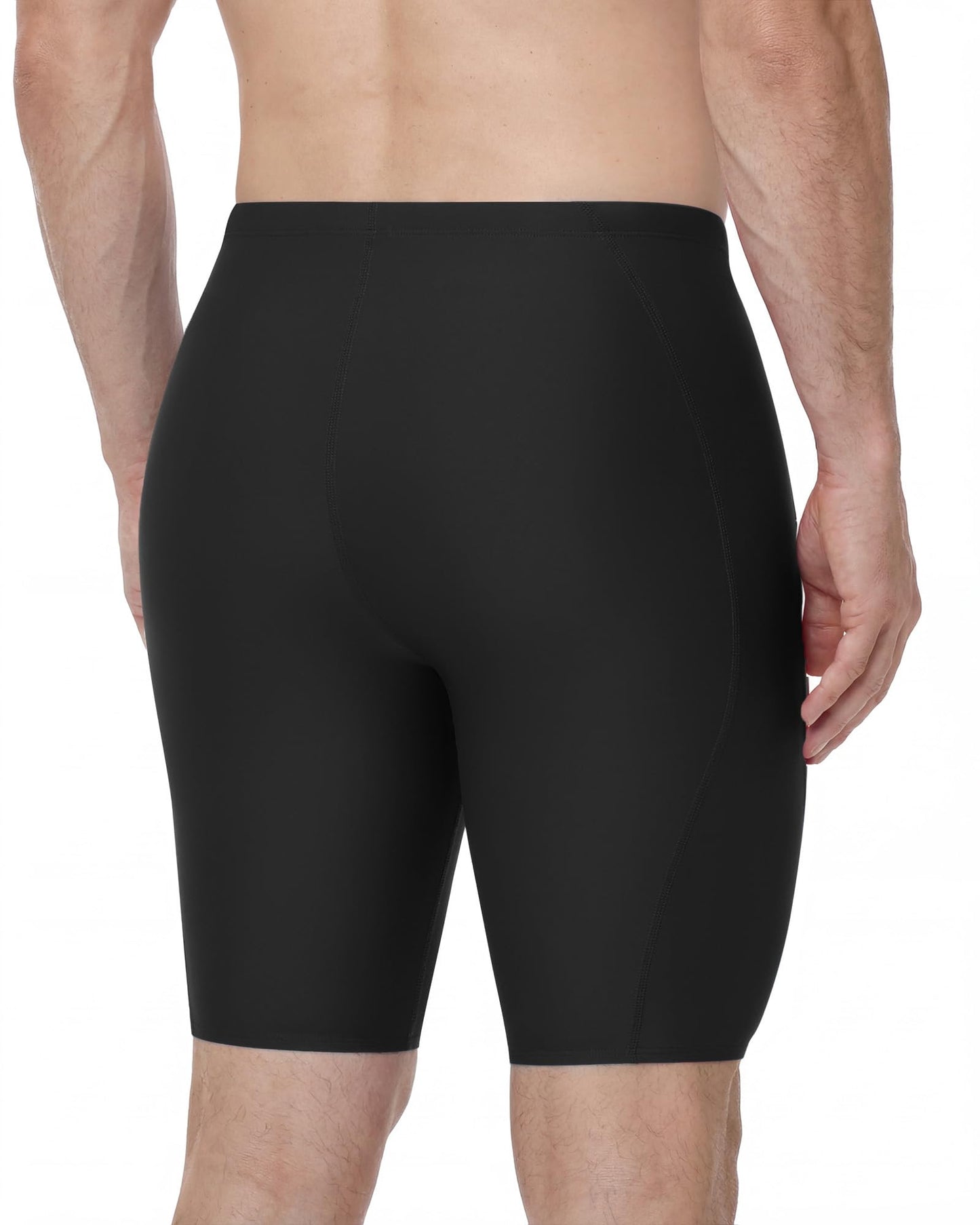 Nukuvara Men's Swim Jammers Competitive Racing Training Swimsuit Quick Dry Athletic Team Compression Swimming Shorts UPF50 Black 3XL