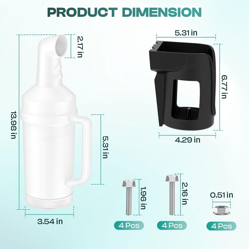 DRIVE UP Universal Golf Cart Sand Bottle, Golf Cart Divot Filler Sand Bottle with Rattle Proof Holder Suitable for Yamaha, EZGO and Club Car Golf Carts, Large Capacity Golf Sand Bottle
