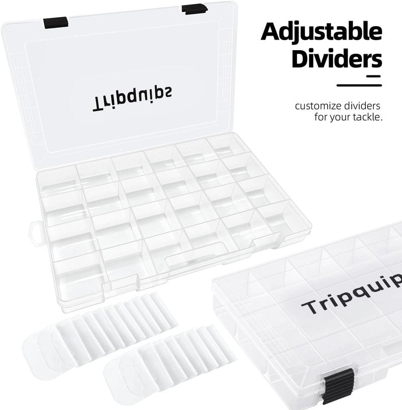 3600 Tackle Trays - Plastic Fishing Tackle Storage Organizer with Removable Dividers | 2 Pack/4 Pack Options