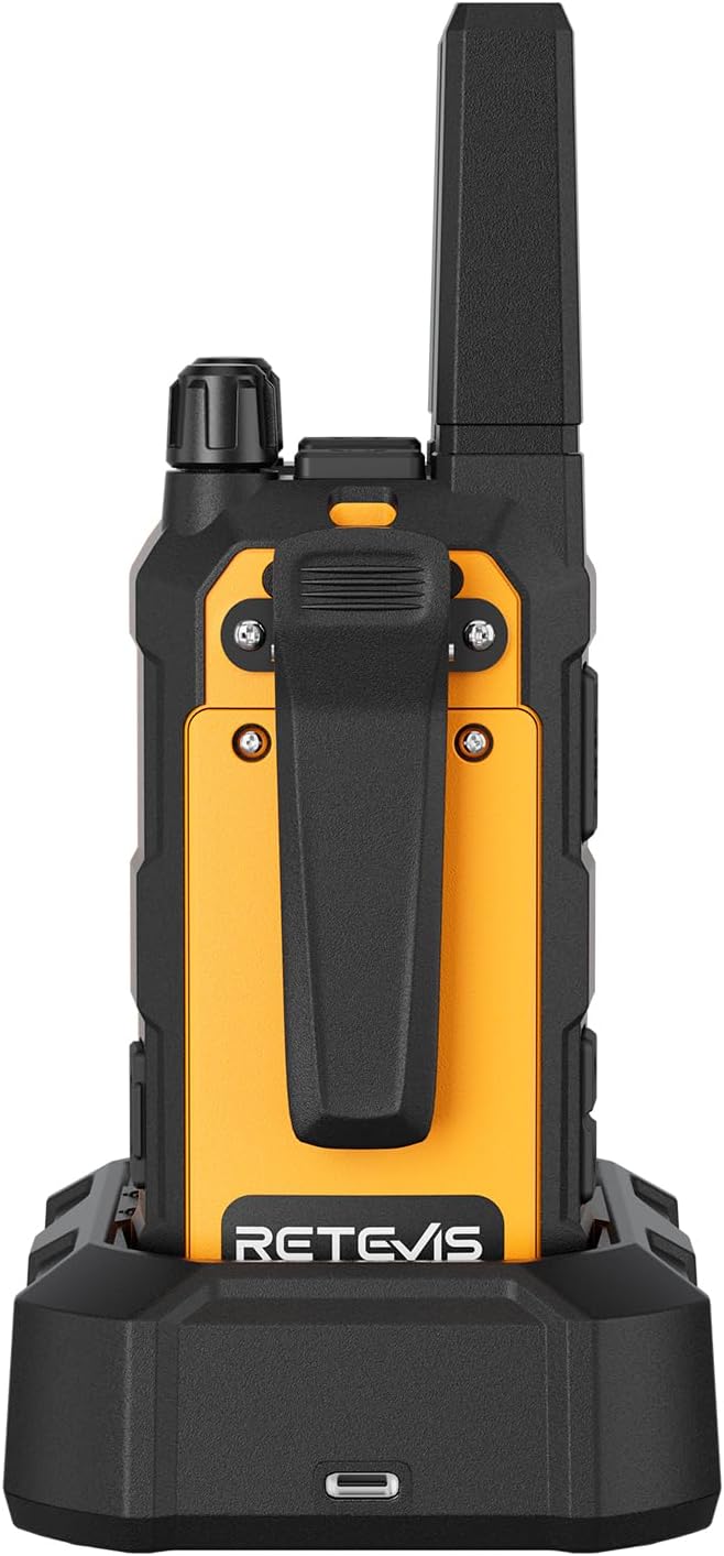 Retevis RB48A Waterproof Walkie Talkies - Long Range Two-Way Radios with Earpieces | IP67, NOAA Alerts, 23-Hour Battery (2 Pack)