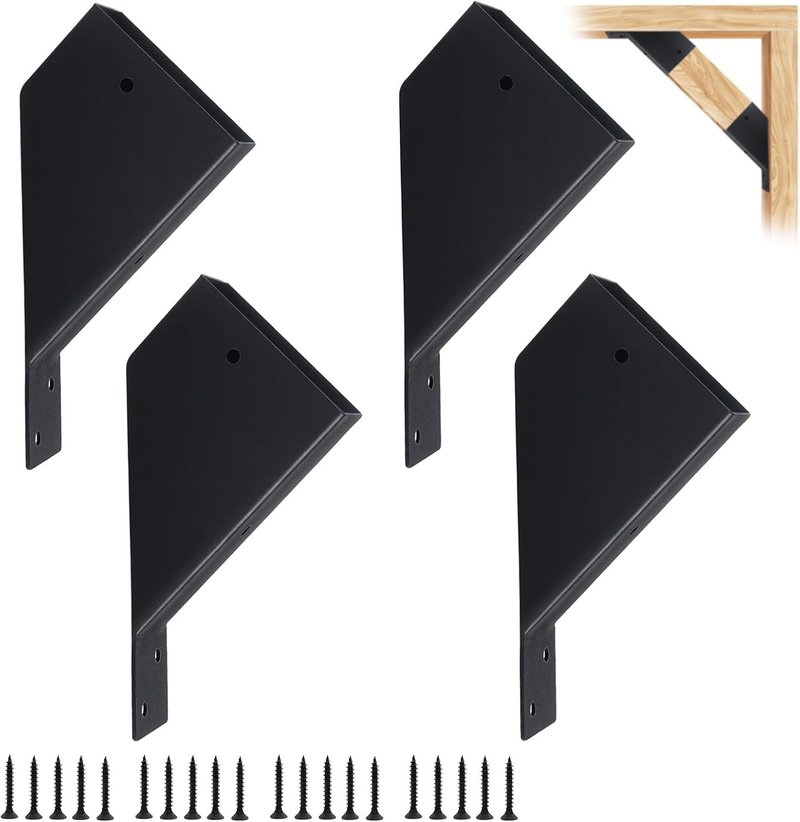 Pergola Brackets - 4 Pcs 45-Degree Angle Brackets for Gazebo Reinforcement | Fits 2" x 4" Lumber with Drainage Holes