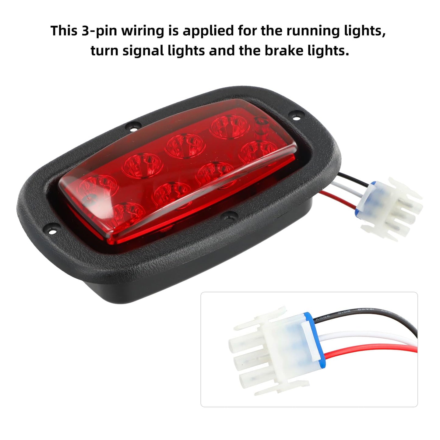 Roykaw Golf Cart Tail Lights Compatible with Club Car DS (1982-up) and Yamaha G14/G16/G19/G22 Gas and Electric Vehicles, 12 V Golf Cart LED Rear Lights Kit, OEM# 1017035