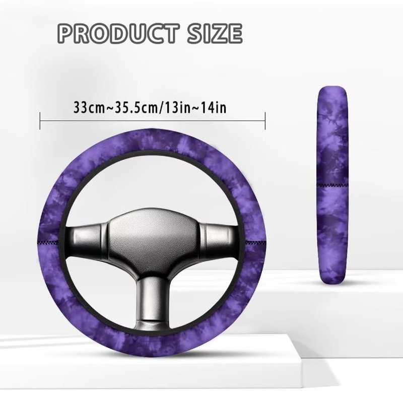FUIALDOLG Purple Golf Cart Steering Wheel Cover Steering Wheel Protector Anti Slip Stretchable Universal Car Accessory Comfortable Grip for Men/Women