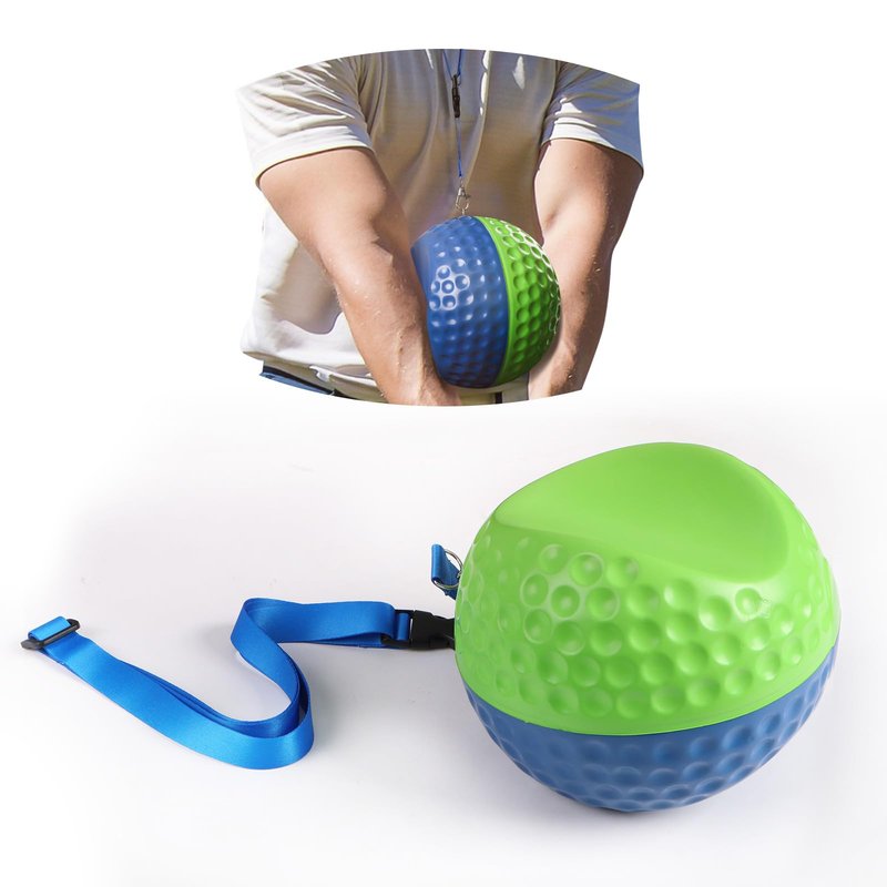 Amy Sport Golf Ball Training Aid with Adjustable Lanyard, Convenient Portable Impact Balls & Teaching Posture Correction Trainer for Men Women Beginner Golfer (Green-Medium)