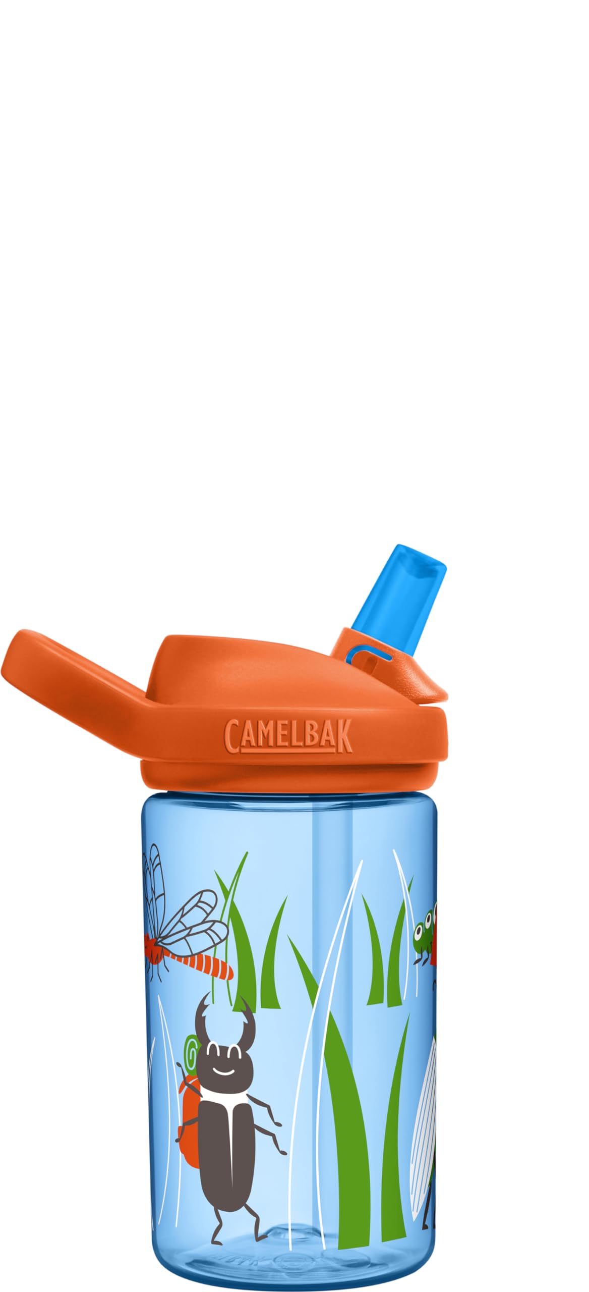 CamelBak eddy+ 14oz Kids Water Bottle with Tritan Renew – Straw Top, Leak-Proof When Closed, Camping Bugs