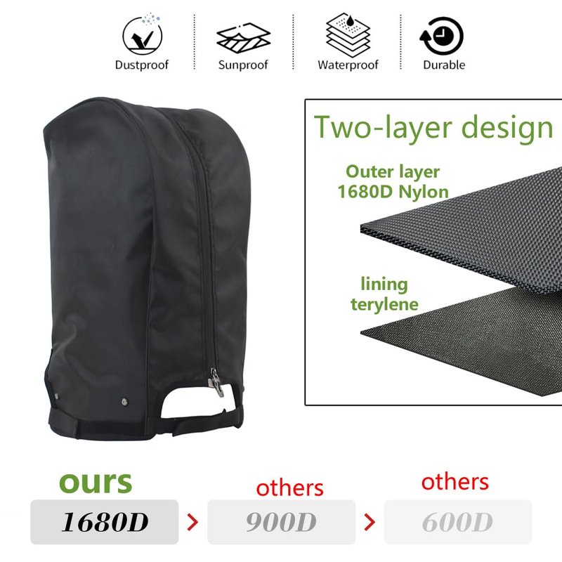 BOYEA & SKULLEAP Golf Bag Cover rain Cover/Hood Nylon Waterproof dust Cover Fits Most Golf cart Bags Easy to use Collapsible and removabl Golf Accessory Gifts (1680D Nylon, Large)
