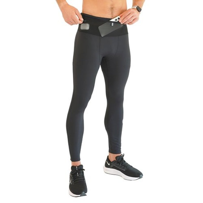 FlipBelt Men's Thermal Compression Pants - Black - S