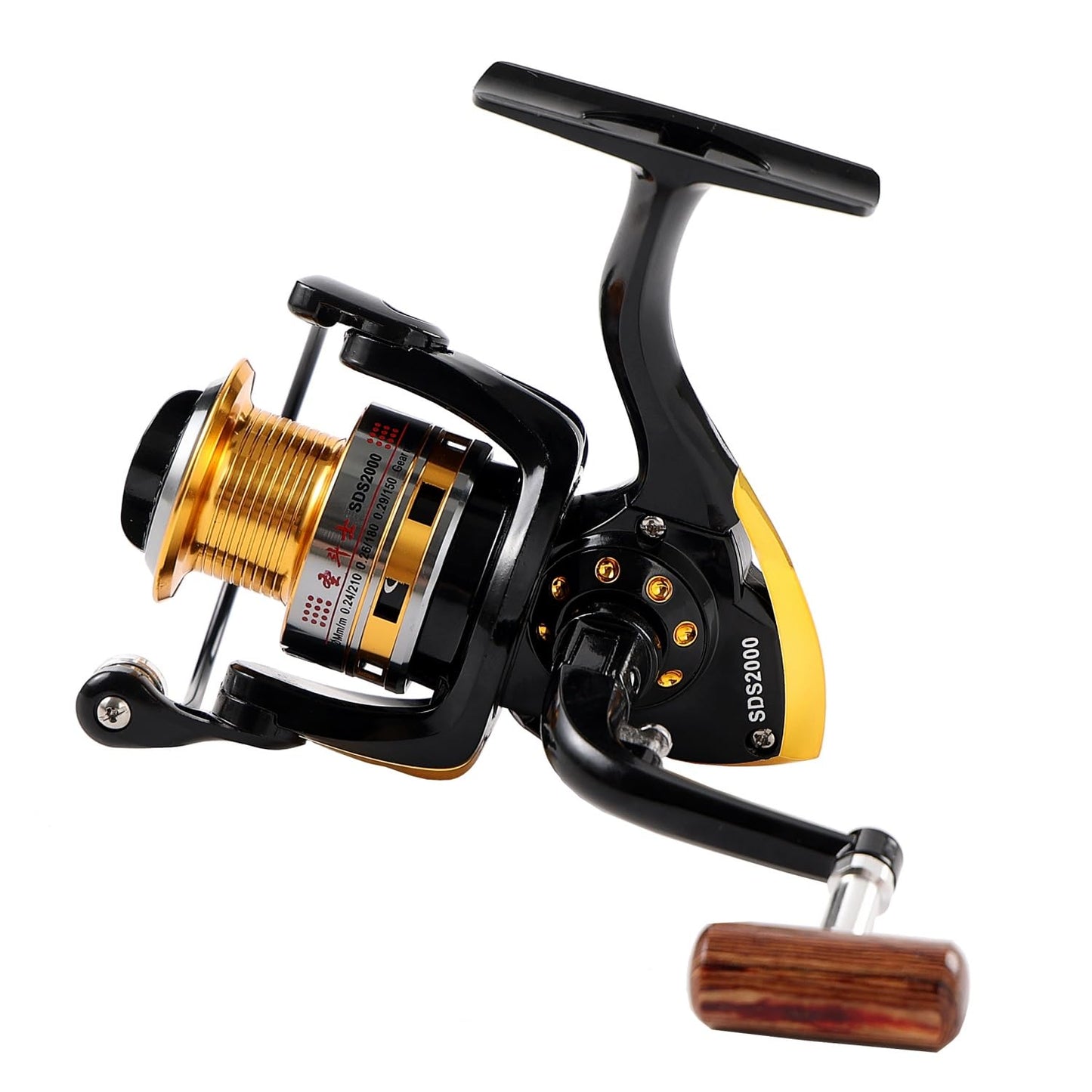 Diwa Spinning Fishing Reels for Saltwater Freshwater 1000 2000 3000 4000 5000 6000 Series Fishing Spool Left/Right Interchangeable Trout Carp Spinning Reel 10 Ball Bearings Light and Smooth (1000)