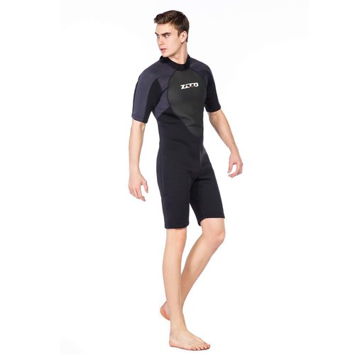 ZCCO Shorty Wetsuit Men's 3mm Premium Neoprene Full Sleeve for Snorkeling, Surfing,Canoeing,Scuba Diving Suits (3MM,L)