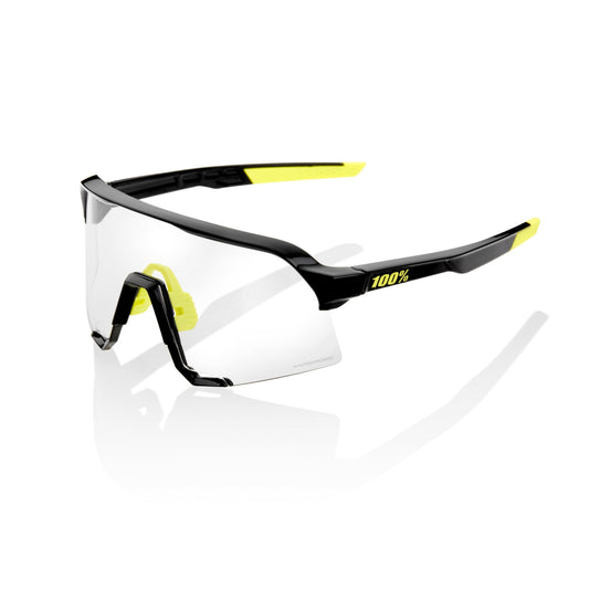 100% S3 Sport Performance Cycling Sunglasses (Gloss Black - Photochromic Lens)