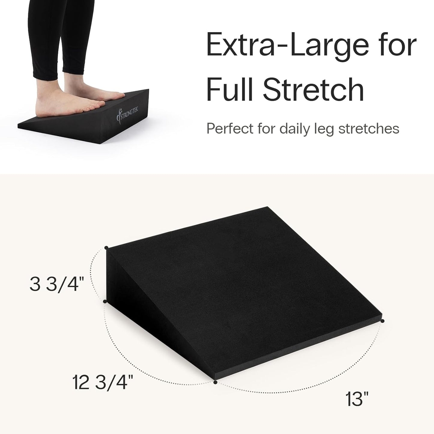 Foam Yoga Wedge Blocks - Set of 2, 16.5° Incline, Black | Ideal for Yoga, Stretching & Physical Therapy