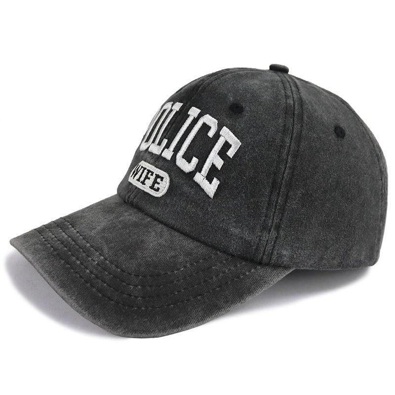 Police Wife Hat for Wifey Her Mrs, Birthday Anniversary Valentine's Day Honeymoon Gifts, Appreciation Proud Police Women Baseball Cap Black