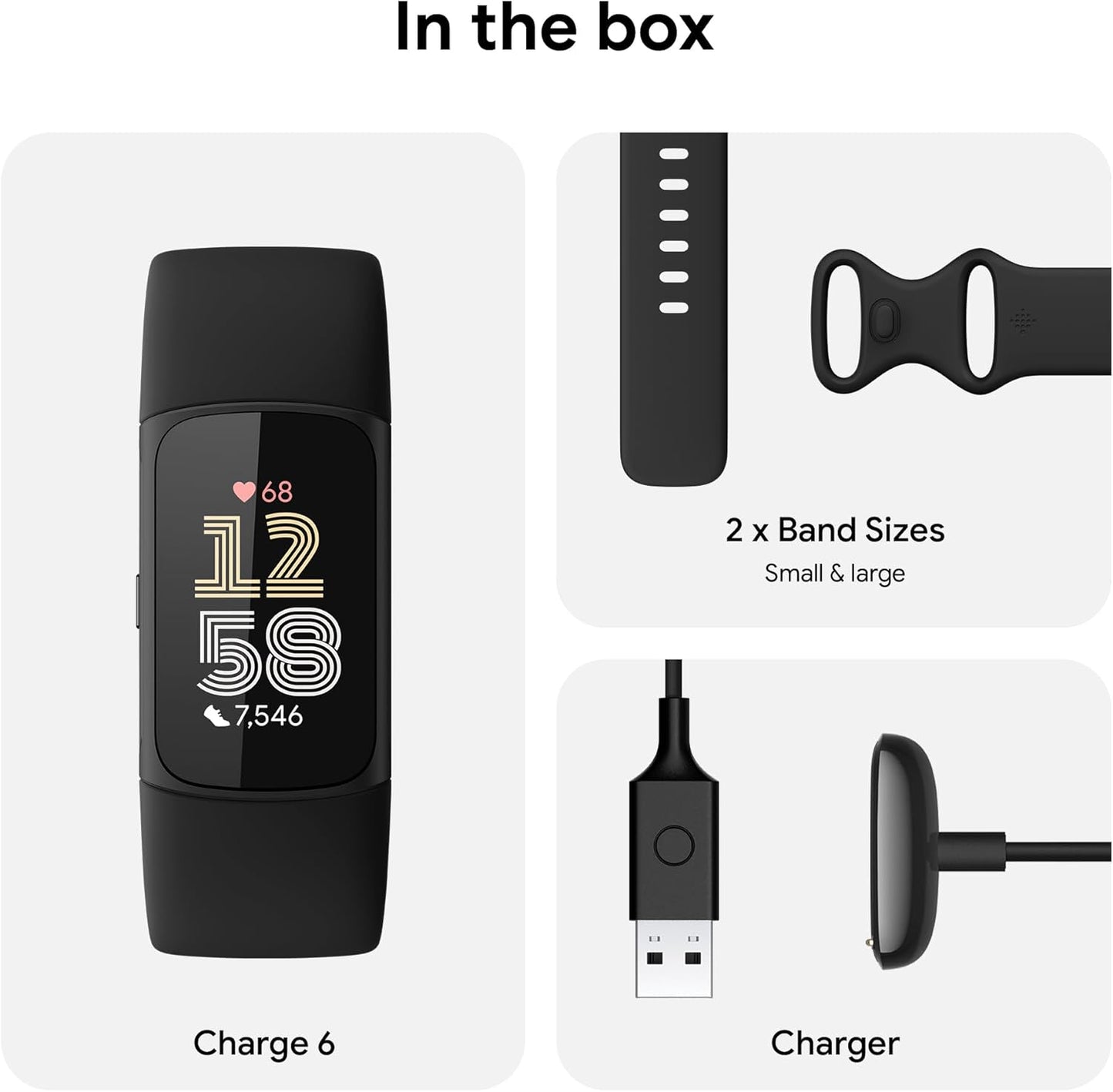 Fitbit Charge 6 Fitness Tracker - Heart Rate Monitor & GPS | Obsidian Color