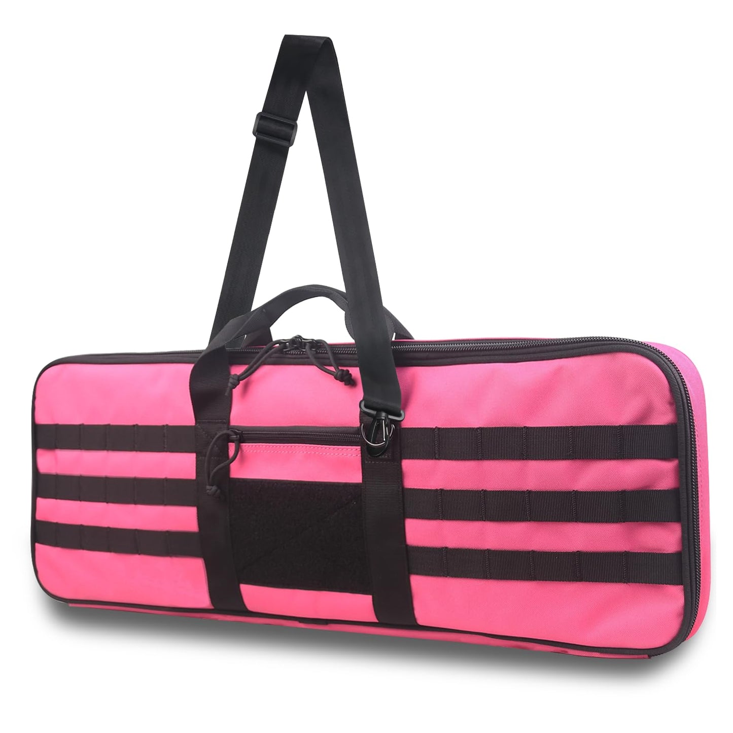 XTACER Tactical Bow Case MOLLE Recurve Takedown Bow Case Fully Padded Case (Hot Pink)