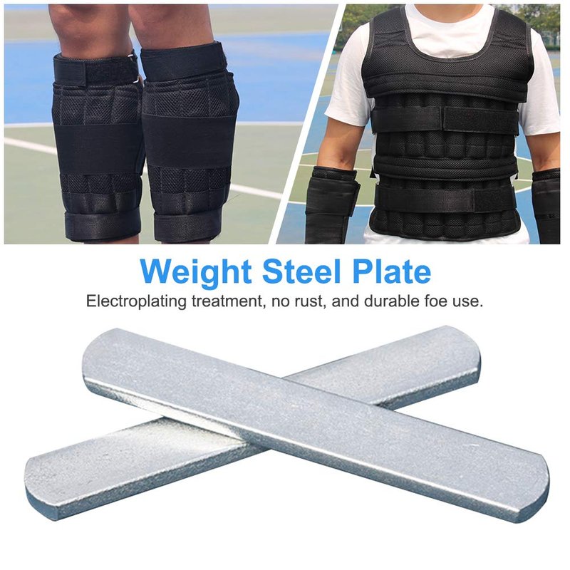 Weighted Vest Steel Plates, Adjustable Rustproof Strength Training Weight Long Steel Plate w/Round Head for Loading Leg Guards Weighted Vest, for Men Women Fitness Exercise(SIZE:8pcs)