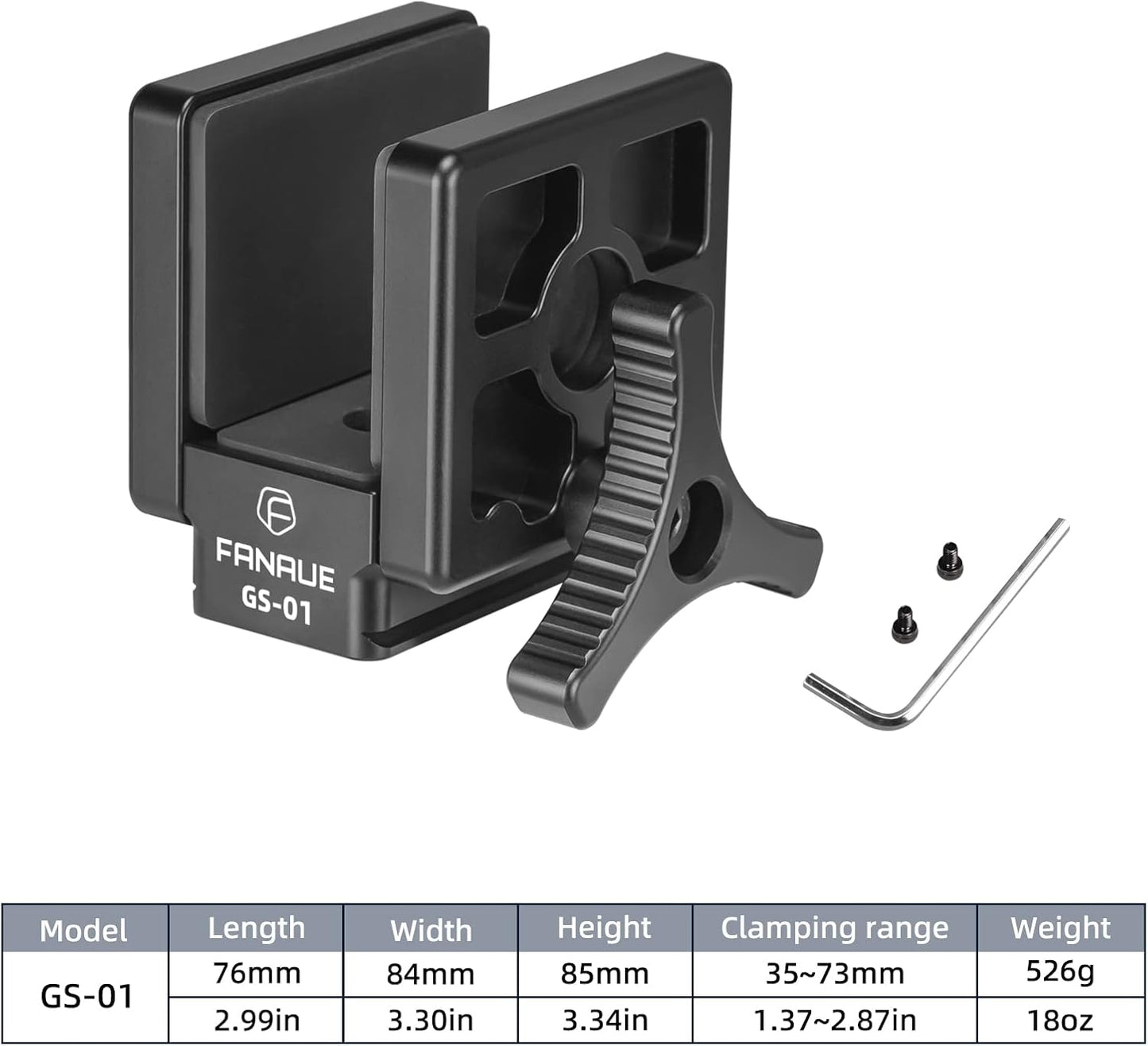 Arca Swiss Rifle Saddle Mount - FANAUE GS-01 Tripod Clamp with Quick Release Plate for Enhanced Shooting Accuracy | Ideal for Hunting
