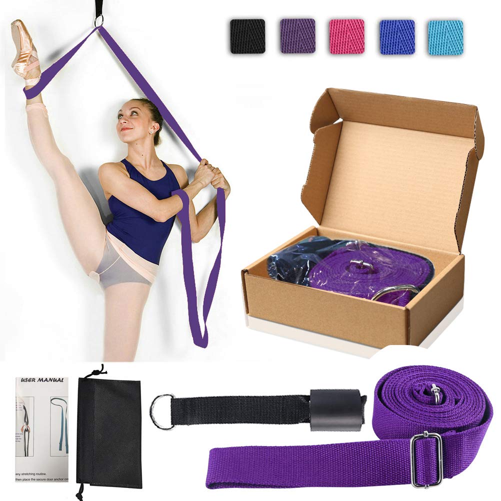 Leg Ballet Yoga Stretcher, Door Attachment, Get More Flexible, Flexibility & Stretching Leg Straps - Great for Cheer Dance Gymnastics or ANY Sport Trainer Premium stretch Fitness Equipment Band