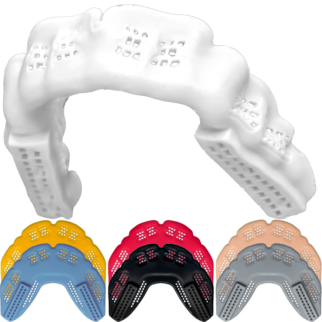 Bulletproof: World’s Thinnest Most Breathable Mouthguard is 3X Stronger! BJJ Lacrosse Football Basketball MMA Wrestling Hockey Rugby Boxing Men Sports Mouth Guard Grinding Teeth Adult Youth Braces