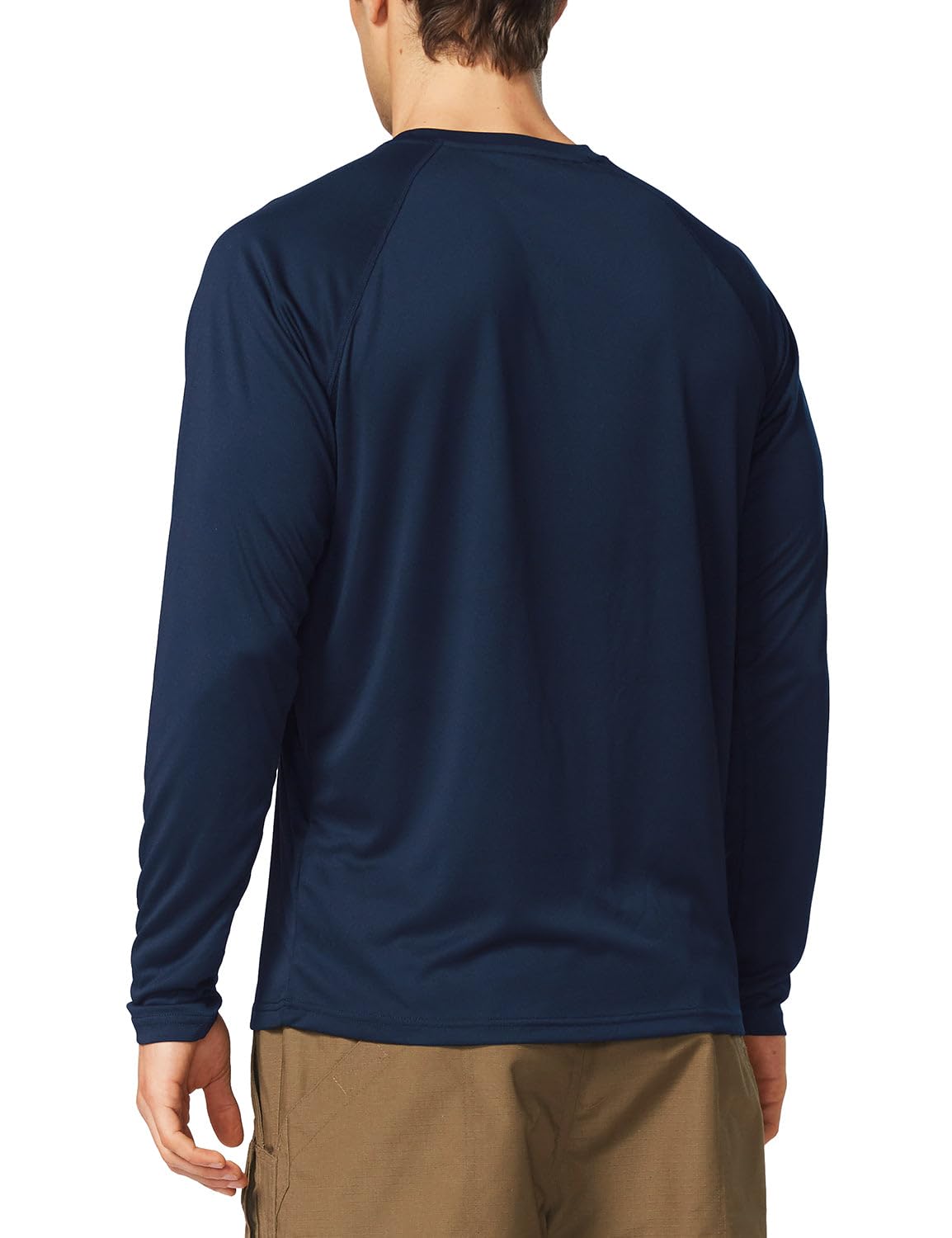 baleaf Mens UPF 50+ Sun Protection Shirts Long Sleeve Rash Guard, Quick Dry 4-Way Stretch for Fishing Swimming Surfing 01-Dark Blue XL
