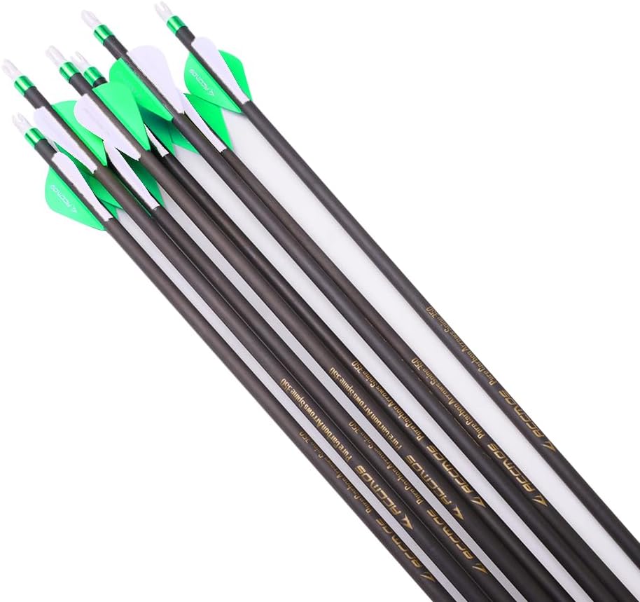 Custom Length Carbon Arrows - Spine 300-800 | Removable Tips & 2" Vane for Target Shooting