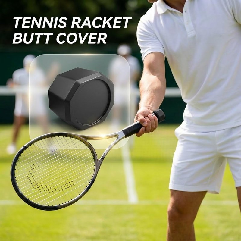 Tennis Racket Butt Cover, 2-Pack Silicone End Cap for Vibration Reduction ¨C Compatible with Tennis, Racquetball, and Squash Rackets (B0CCYPQ8F8)