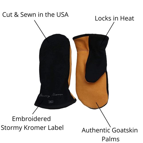Stormy Kromer Tough Mitts, Black/Brown, Small